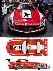Racing Decals 43: Marking / livery 1/24 scale - Mercedes Benz SLS AMG GT3 sponsored by Reissdorf #63 - Adam Christodoulou (GB) + Yelmer Buurman (NL) + Mike Parisy (FR) - 24 Hours SPA Francorchamps 2014 - water slide decals and assembly instructions - for Fujimi references FJ125657, RS-46 and FJ12569