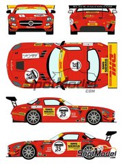 Racing Decals 43: Marking / livery 1/24 scale - Mercedes Benz SLS AMG GT3 sponsored by Black Falcon Racing #33 - Kenneth Heyer (DE) + Stphane Lmeret (BE) + Thomas Jger (DE) - 24 Hours SPA Francorchamps 2011 - water slide decals and assembly instructions - for Fujimi references FJ125657, RS-46, FJ125695 and RS-29
