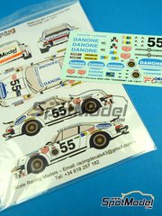 Racing Decals 43: Marking / livery 1/24 scale - Porsche 934 Turbo RSR Group 4 sponsored by Danone #55 - Juan Fernandez (ES) + Eugnio Baturone (ES) + Rafael Tarradas-Gorsas (ES) - 24 Hours Le Mans 1977 - water slide decals and assembly instructions - for Revell references REV07031 and REV07032, or Tamiya references TAM24328 and TAM24334