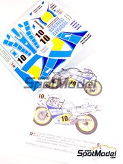 Ragged Edge Designs: Decals 1/12 scale - Yamaha YZR500 sponsored by Gauloises #10 - Marc Fontan (FR) - World Championship 1983