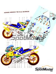Ragged Edge Designs: Decals 1/12 scale - Honda NSR500 Gresini Racing Team sponsored by Mobil1 #9 - Alex Barros (BR) - World Championship 1998