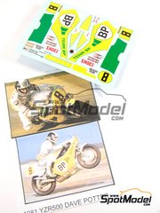 Ragged Edge Designs: Decals 1/12 scale - Yamaha YZR500 sponsored by BP #8 - Dave Potter (GB) - World Championship 1981