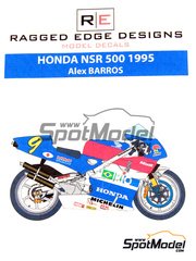 Ragged Edge Designs: Decals 1/12 scale - Honda NSR500 #9 - Alex Barros (BR) - Motorcycle World Championship 1995 - for Tamiya references TAM14071 and TAM14077