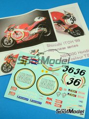 Ragged Edge Designs: Decals 1/12 scale - Honda NSR500 sponsored by Lucky Strike #36 - Shinichi Itoh (JP) 1999