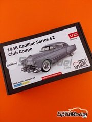Red Wheel: Maqueta escala 1/25 - Cadillac Series 62 Club Coupe 1948 - piezas impresas en 3D, fotograbados, piezas de resina, piezas vacuformadas, calcas de agua, otros materiales e instrucciones de colocacin