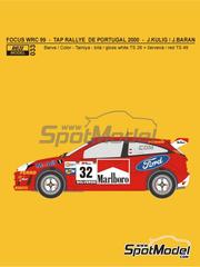 Reji Model: Decoracin escala 1/24 - Ford Focus WRC patrocinado por Marlboro N 32 - Janusz Kulig (PL) + Jaroslaw Baran (PL) - TAP Rally de Portugal 2000 - calcas de agua, instrucciones de colocacin y calcas de sponsors de tabaco - para la referencia de Tamiya TAM24217