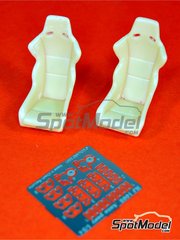 Reji Model: Asientos escala 1/24 - Asiento tipo baquet con arneses - resinas, fotograbados - 2 unidades