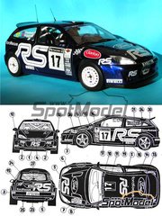 Reji Model: Decoracin escala 1/24 - Ford Focus WRC Equipo Ford Motor Co. patrocinado por Clarion, RS N 17 - Mark Higgins (GB) + Bryan Thomas (GB) - Network Q RAC Rally de Inglaterra  2001 - calcas de agua e instrucciones de colocacin - para la referencia de Tamiya TAM24241