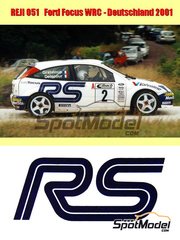Reji Model: Marking / livery 1/24 scale - Ford Focus WRC sponsored by Telefonica Movistar Valvoline #2 - Francois Delecour (FR) + Daniel Grataloup (FR) - ADAC Deutschland Rally 2001 - water slide decals and assembly instructions - for Tamiya reference TAM24241
