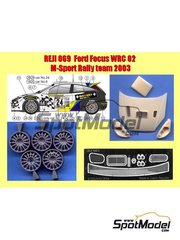 Reji Model: Marking / livery 1/24 scale - Ford Focus WRC M-Sport World Rally Team #6, 24 - Mikko Hirvonen (FI), Jari-Matti Latvala (FI) - ADAC Deutschland Rally 2003 - photo-etched parts, resin parts, water slide decals, assembly instructions and painting instructions - for Tamiya references TAM24241 and TAM24261