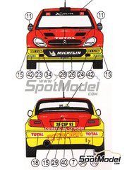 Reji Model: Marking / livery 1/24 scale - Citroen Xsara WRC #25 - Daniel 'Dani' Sol� (ES) + Alex Roman� (ES) - Acropolis Rally 2003 - water slide decals and assembly instructions - for Heller references 80751 and 80769