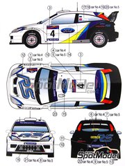 Reji Model: Marking / livery 1/24 scale - Ford Focus WRC #4, 5 - Markko M�rtin (EE) + Michael Park (GB), Fran�ois Duval (BE) + St�phane Pr�vot (BE) - Argentina Rally 2003 - water slide decals and assembly instructions - for Hasegawa references 20222, 20240 and 20263