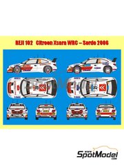 DECALS 1/24 REF 1209 CITROEN XSARA WRC GROSSET JANIN RALLYE MONT BLANC 2006 