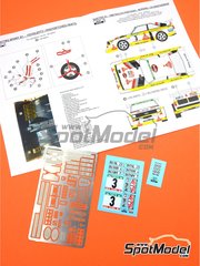 Reji Model: Detail up set 1/24 scale - Audi Quattro Sport S1 E2 Group B #3 - Walter Rhrl (DE) + Christian Geistdrfer (DE) - Portugal Rally - Vinho do Porto 1985 and 1986 - photo-etched parts, water slide decals, assembly instructions and painting instructions - for Beemax Model Kits references B24017, 103982 and BX24035