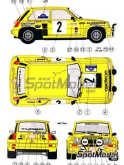 Reji Model: Decoracin escala 1/24 - Renault 5 Turbo patrocinado por Agroteam N 2 - Leo Pavlik (CZ) + Frantisek Simek (CZ) - Rally Teplice 1982 - calcas de agua y manual de instrucciones - para la referencia de Heller 80717, o las referencias de Tamiya TAM24024 y TAM24027