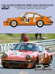 Reji Model: Decoracin escala 1/24 - Porsche 934 Turbo RSR Grupo 4 Equipo Kremer patrocinado por Jagermeister N 68 - Herv Poulain (FR) + Edgar Dren (DE) + Gerhard Holup (DE) + Romain Feitler (LU) - 24 Horas de Le Mans 1978 - calcas de agua y manual de instrucciones - para la referencia de Heller 80714, o las referencias de Revell REV07031, REV07031.OUTLET, REV07032, REV07685 y REV07685.OUTLET, o las referencias de Tamiya TAM24328 y TAM24334