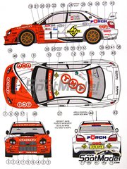 Reji Model: Decoracin escala 1/24 - Subaru Impreza WRC Equipo Subaru Polska patrocinado por TNT N 1 - Leszek Kuzaj (PL) + Magdalena Lukas (PL) - Rally Rajd Warszawski 2003 - calcas de agua e instrucciones de colocacin - para las referencias de Tamiya TAM24240, TAM24240.OUTLET, TAM24250 y TAM24259
