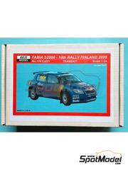 Reji Model: Marking / livery 1/24 scale - Skoda Fabia S2000 sponsored by RB, Valtra #66 - Juho Hnninen (FI) + Mikko Markkula (FI) - Neste Rally Finland  2009 - resin parts, water slide decals and assembly instructions - for Belkits reference BEL-004