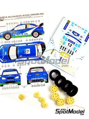 Reji Model: Decoracin escala 1/24 - Ford Focus WRC patrocinado por Neste Oil N 12 - Juha Kankkunen (FI) + Juha Repo (FI) - Neste Rally de Finlandia 2010 - piezas de resina, piezas de goma, calcas de agua y manual de instrucciones - para la referencia de SimilR SIMILR-121001