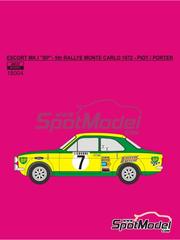 Reji Model: Marking / livery 1/18 scale - Ford Escort RS1600 Mk I sponsored by BP #7 - Jean-Fran�ois Piot (FR) + Nicky Porter (GB) - Monte Carlo Rally - Rallye Automobile de Monte-Carlo 1972 - water slide decals and placement instructions