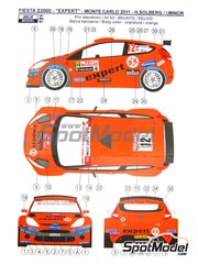Reji Model: Decoracin escala 1/24 - Ford Fiesta S2000 patrocinado por Expert N 12 - Henning Solberg (NO) + Ilka Minor-Petrasko (AT) - Rally de Monte Carlo - Rallye Automobile de Monte-Carlo 2011 - fotograbados, calcas de agua y manual de instrucciones - para la referencia de Belkits BEL-002