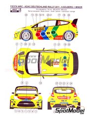 Reji Model: Marking / livery 1/24 scale - Ford Fiesta WRC sponsored by LUDO Mobil #15 - Henning Solberg (NO) + Ilka Minor-Petrasko (AT) - ADAC Deutschland Rally 2011 - water slide decals and assembly instructions - for Belkits reference BEL-003