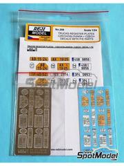 Reji Model: Marking / livery 1/24 scale - Czechoslovak + Czech register plates for trucks - photo-etched parts, water slide decals and assembly instructions
