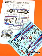 Reji Model: Marking / livery 1/24 scale - Lancia 037 Rally sponsored by Martini #3 - Markku Aln (FI) + Ilkka Kivimki (FI) - Lombard RAC Rally 1982 - water slide decals and assembly instructions - for Hasegawa references 20264, 20277, 20299, 20399, 20414, 20447, 20485, 20523, 20566, 20584, 20631, 20681, 20775, 25030, CR-30, 25030.OUTLET, 25031, CR-31, 52305, SP505, HACR30, 25030 and CR-30