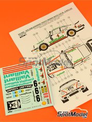 Reji Model: Decoracin escala 1/24 - Porsche 934 Turbo RSR Grupo 4 patrocinado por Vaillant N 6 - Robert 'Bob' Wollek (FR) - ADAC Norisring Trophy 1976 - calcas de agua y manual de instrucciones - para las referencias de Revell REV07031, REV07031.OUTLET, REV07032, REV07685 y REV07685.OUTLET, o las referencias de Tamiya TAM24328 y TAM24334