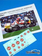 Reji Model: Decoracin escala 1/12 - Yamaha YZR500 patrocinado por Lucky Strike N 16, 17 - Kevin Magee (AU), Wayne Rainey (US) - Campeonato del Mundo de Motociclismo 1988 - calcas de agua, manual de instrucciones y calcas de sponsors de tabaco - para la referencia de Hasegawa 21707