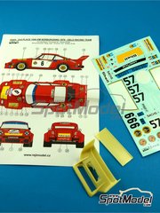 Reji Model: Marking / livery 1/24 scale - Porsche 934/5 Gelo Racing Team #6 - Toine Hezemans (NL) - Nrburgring 1000 Kilometres 1976 - resin parts, water slide decals and assembly instructions - for Tamiya references TAM24328 and TAM24334