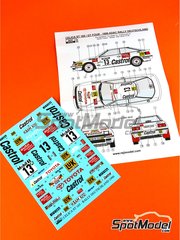 Reji Model: Decoracin escala 1/24 - Toyota Celica GT-Four ST165 patrocinado por Castrol N 13 - Armin Schwarz (DE) + Klaus Wicha (DE) - Rally de Alemania ADAC 1990 - calcas de agua y manual de instrucciones - para las referencias de Beemax Model Kits B24001 y Aoshima 081198, o la referencia de Nunu PN24015