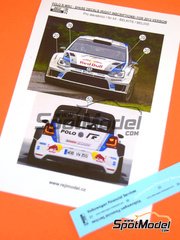 Reji Model: Marking / livery 1/24 scale - Volkswagen Polo R WRC sponsored by Volkswagen Financial Services - Alsace France Rally - water slide decals and assembly instructions - for Belkits reference BEL-005