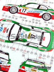 Reji Model: Car scale model kit 1/24 scale - Hyundai Accent WRC EVO 2 sponsored by Castrol #17, 18 - Armin Schwarz (DE) + Manfred Hiemer (DE), Freddy Loix (BE) + Sven Smeets (BE) - Monte Carlo Rally - Rallye Automobile de Monte-Carlo 2002 - photo-etched parts, resin parts, rubber parts, vacuum formed parts, water slide decals and assembly instructions