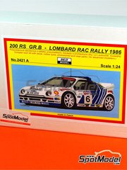 Reji Model: Car scale model kit 1/24 scale - Ford RS200 Group B sponsored by Shell Motorcraft #2, 6 - Kalle Grundel (SE) + Benny Melander (SE), Stig Blomqvist (SE) + Bruno Berglund (SE) - Great Britain RAC Rally 1986 - resin multimaterial kit