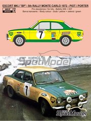 Reji Model: Marking / livery 1/24 scale - Ford Escort RS1600 Mk I sponsored by BP #7 - Jean-Franois Piot (FR) + Nicky Porter (GB) - Monte Carlo Rally - Rallye Automobile de Monte-Carlo 1972 - photo-etched parts, water slide decals and assembly instructions - for Belkits references BEL006, BEL-006, BEL007 and BEL-007