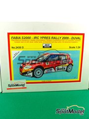 Reji Model: Car scale model kit 1/24 scale - Fabia S2000 RGRS  Team sponsored by Gordon Finest Beers #2 - Fran�ois Duval (BE) + Denis Giraudet (FR) - Ypres Rally 2009 - photo-etched parts, resin parts, rubber parts, vacuum formed parts, water slide decals and assembly instructions