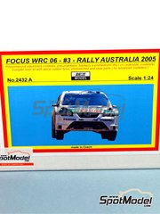 Reji Model: Car scale model kit 1/24 scale - Ford Focus WRC 06 sponsored by Castrol #3 - Toni Gardemeister (FI) + Jakke Honkanen (FI) - Australian Rally 2005 - resins, photo-etched parts and decals