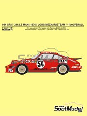 Decals Porsche 934 Le Mans 1976 65 1:32 1:43 1:24 1:18 1:64 1:87 calcas 