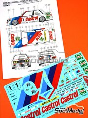 Reji Model: Marking / livery 1/24 scale - BMW M3 E30 sponsored by Castrol #1 - Emanuele Pirro (IT) + Joachim Winkelhock (DE) - Wellington 500 miles 1992 - water slide decals and assembly instructions - for Beemax Model Kits references B24007, Aoshima 098196 and B24019, or Nunu references PN24014, PN-24014, PN24017, PN-24017, PN24019, PN-24019 and PN24019-UNBOX