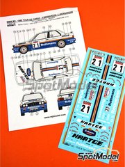 Reji Model: Marking / livery 1/24 scale - BMW M3 E30 sponsored by Rothmans #21 - Patrick Bernardini (FR) + Jos Bernardini (FR) - Tour de Corse 1989 - water slide decals, assembly instructions and tobacco sponsor decals - for Beemax Model Kits references B24016 and BX24029