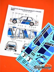 Reji Model: Marking / livery 1/24 scale - BMW M3 E30 sponsored by Hartge #3 - Ingvar Carlsson (SE) + Erik Carlsson (SE) - ADAC Deutschland Rally 1990 - water slide decals and assembly instructions - for Beemax Model Kits references B24016 and BX24029