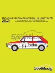 DECALS 1/24 REF 2184 PEUGEOT 205 GTI BALLET RALLYE MONTE CARLO 1986 WRC RALLY 