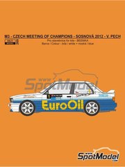 Reji Model: Marking / livery 1/24 scale - BMW M3 E30 sponsored by EuroOil #1 - V�clav Pech (CZ) - Czech Meeting of Champions at Sosnov� racetrack 2012 - water slide decals and assembly instructions - for Beemax Model Kits references B24007, Aoshima 098196, B24016 and B24019