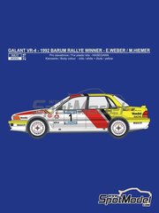 Reji Model: Marking / livery 1/24 scale - Mitsubishi Galant VR-4 sponsored by RalliArt #1, 2 - Erwin Weber (DE) + Manfred Hiemer (DE) - Barum Czech Rally, Ypres Rally 1992 - water slide decals and assembly instructions - for Hasegawa references 20307, 20431 and 20546