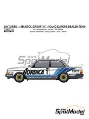 Reji Model: Decoracin escala 1/24 - Volvo 240 Turbo Equipo RAS Sport Volvo Europe Dealer patrocinado por Nordica N 1, 2 - Johnny Cecotto (VE) + Anders Olofsson (SE), Ulf Granberg (SE) + Thomas Lindstrm (SE) - Campeonato Europeo de Turismos ETCC 1986 - calcas de agua y manual de instrucciones - para las referencias de Beemax Model Kits B24012 y 98257, o las referencias de Nunu PN24013 y NU24013