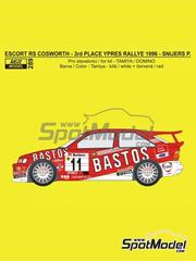 Reji Model: Decoracin escala 1/24 - Ford Escort RS Cosworth Equipo RAS Sport patrocinado por Bastos N 11 - Patrick Snijers (BE) + Dany Colebunders (BE) - Rally 24 Horas de Ypres 1996 - piezas de resina, calcas de agua e instrucciones de colocacin - para las referencias de Domino DMN24144 y FCD001, o las referencias de Tamiya TAM24144, TAM24153, TAM24171 y TAM24xxx