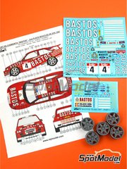 Reji Model: Decoracin escala 1/24 - Ford Escort RS Cosworth patrocinado por Bastos N 4 - Patrick Snijers (BE) + Dany Colebunders (BE) - Boucles de SPA 1997 - piezas de resina, calcas de agua, manual de instrucciones, instrucciones de pintado y calcas de sponsors de tabaco - para las referencias de Domino DMN24144 y FCD001, o las referencias de Tamiya TAM24144, TAM24153, TAM24171 y TAM24xxx