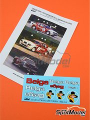 Reji Model: Logotipos escala 1/24 - Toyota Celica Twincam Turbo TA64 patrocinado por Belga - Rally Lotto Haspengouw 1985 - calcas de agua y manual de instrucciones - para las referencias de Beemax Model Kits B24021, AOS10607 y 10607, o la referencia de Nunu PN24038