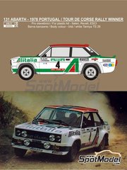 Reji Model: Marking / livery 1/24 scale - Fiat 131 Abarth sponsored by Alitalia #1, 4 - Bernard Darniche (FR) + Alain Mah (FR), Markku Aln (FI) + Ilkka Kivimki (FI) - Portugal Rally - Vinho do Porto, Tour de Corse 1978 - water slide decals, assembly instructions and painting instructions - for Italeri references 3621, ITA3621, 3621S, 3621.OUTLET, 3662, ITA3662, 3662S, 3662.OUTLET, 3667, ITA3667, 3667S and 3690, or Revell reference REV07311